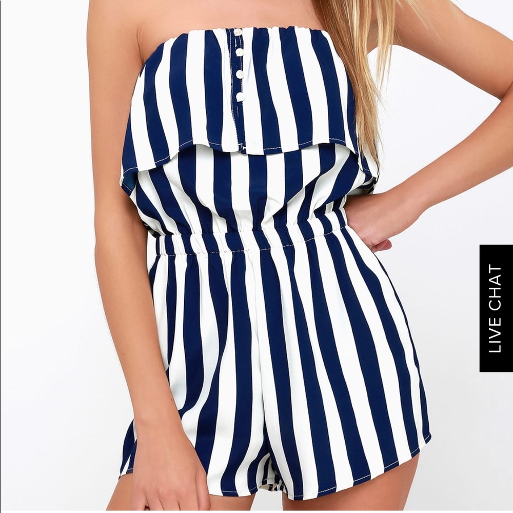 Strapless Striped Romper